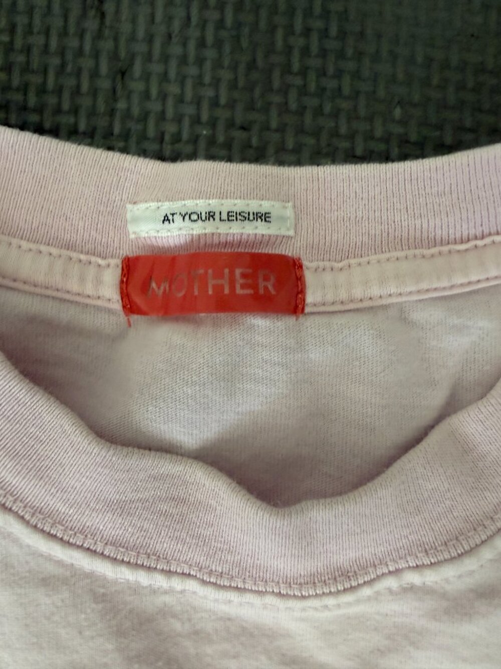 MOTHER The Grab Back Crop Tee- Pink-/White lettering L- in One of Each- Summer - Picture 6 of 7